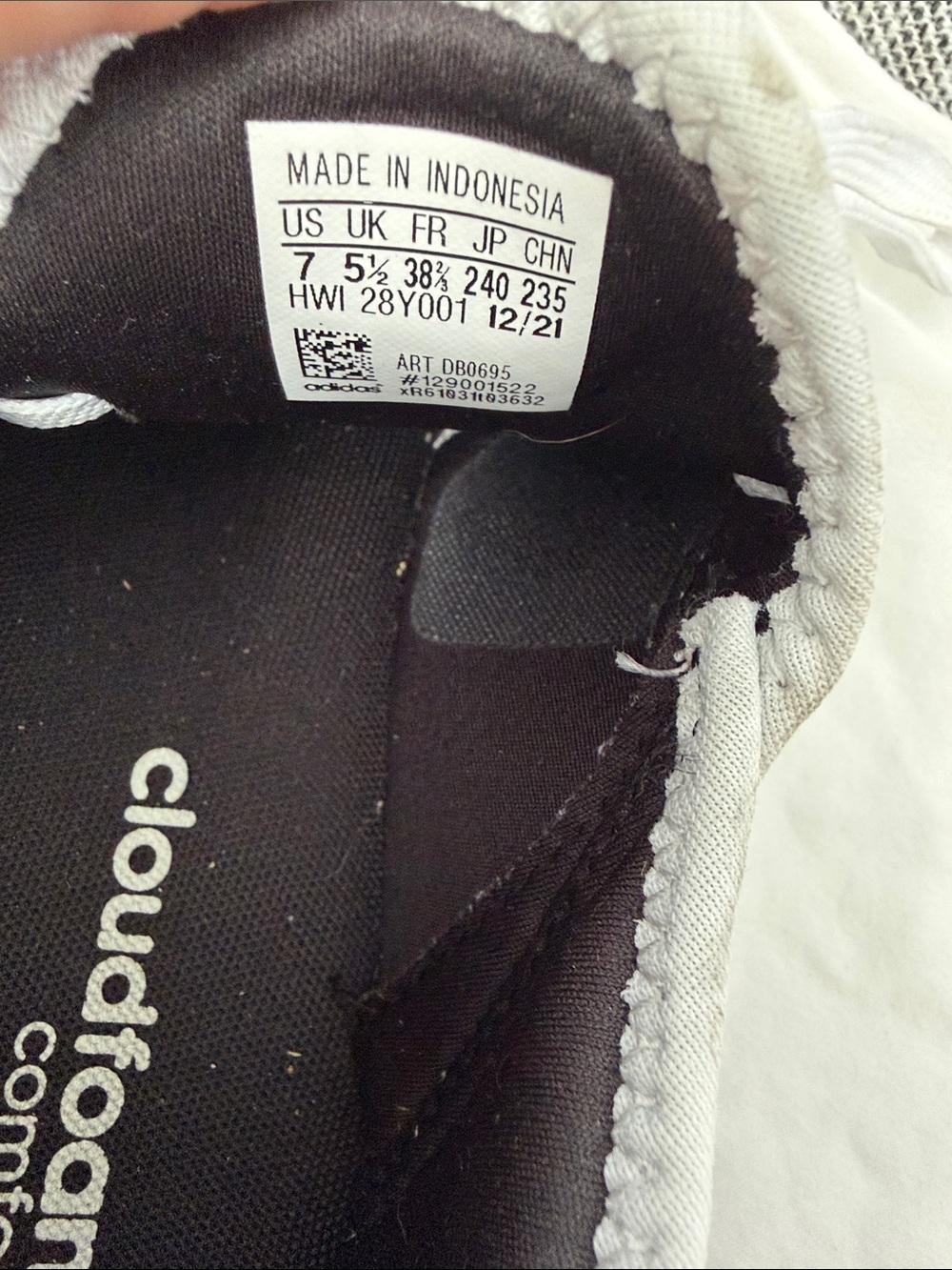 adidas women’s Knit Sneaker in White and Gray - Picture 2 of 9
